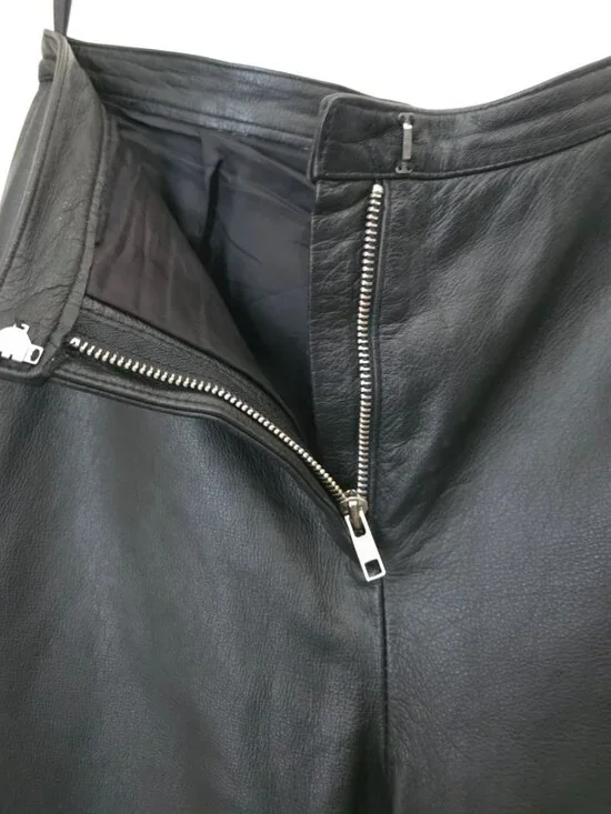 Vintage REFLECTIONS Black Leather Boot Cut Pants Women's Sz 8 - Picture 5 of 7